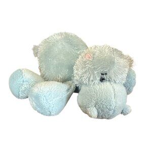 Ganz Webkinz Lil'Kinz  HIPPO Light Blue Hairy Look 7" Long Plush Beanie HS 009